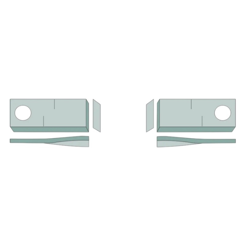 Rotační nože 25 ks pravé pro Deutz‑Fahr, PZ-Zweegers, Krone, Vicon, Kuhn bubnové sekačky 94 x 48 x 3 mm