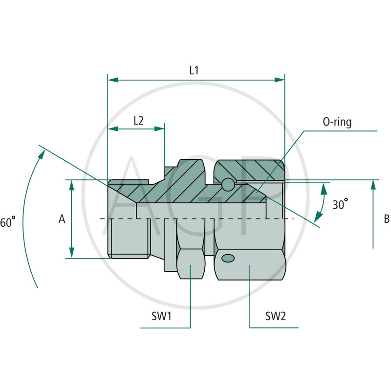 GA 3/8 M-BSP x 1/4 FS-BSP