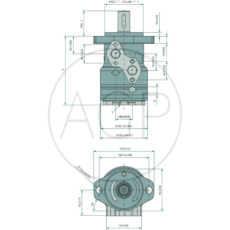 Motor BREC 100cc D=25mm G 1/2“