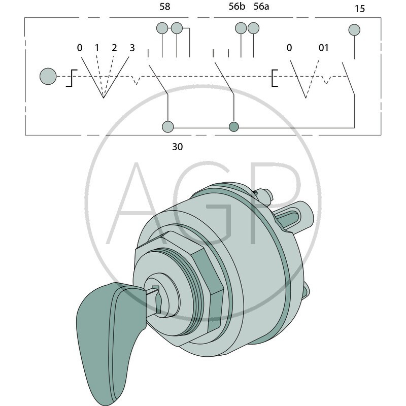 BOSCH Spínač zapalování s pouzdrem o průměru 48 mm a napětím do 24 V