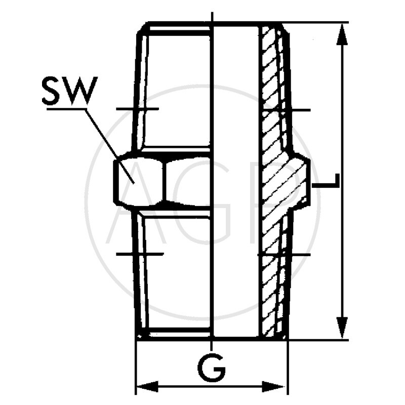 Oboustranné šroubení se závitem R1½
