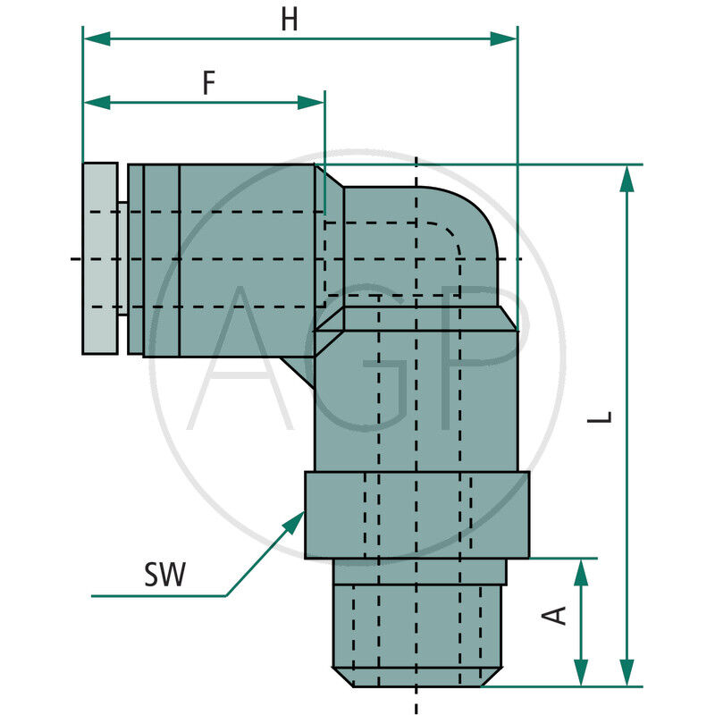B-WEdk-6-1/4-KU Úhlové šroubení
