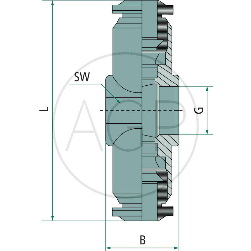 B-TS-5-1/8-MSv T-otočný kruhový kus