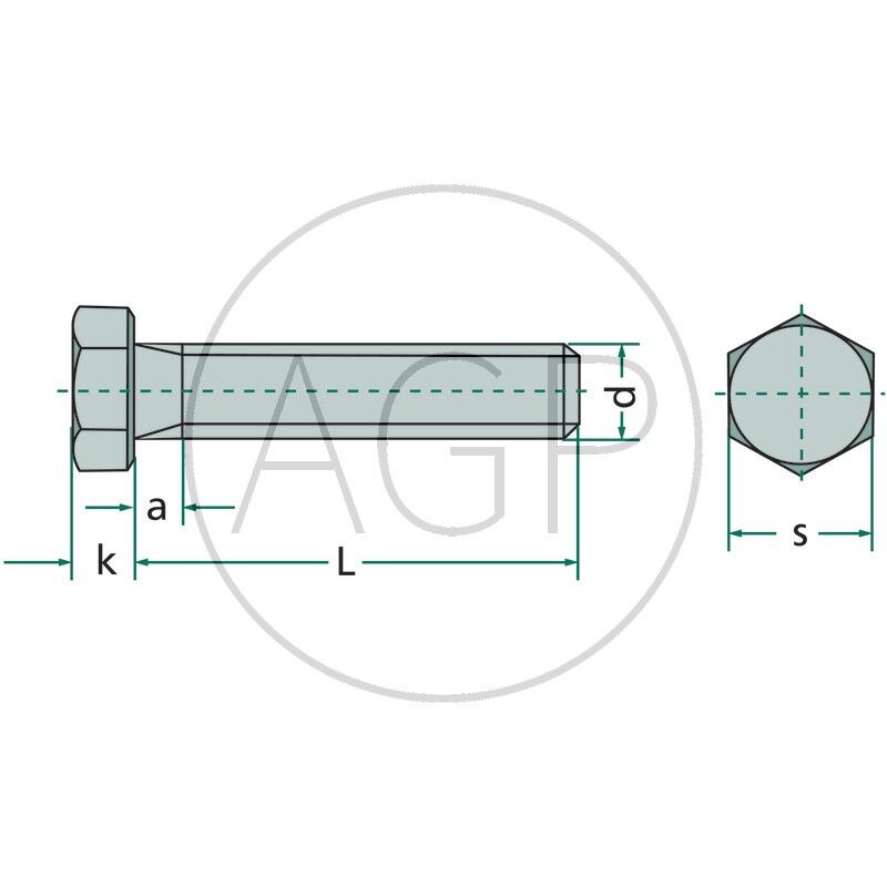 Šroub M12 o délce 40 mm s pevností 8.8 a šestihrannou hlavou