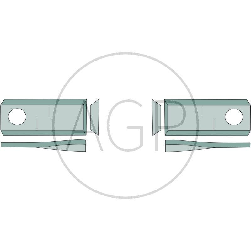 Rotační pravé nože pro bubnové sekačky v balení 25 ks pro Kuhn, John Deere, New Holland o rozměru 95 x 45 x 3,5 mm