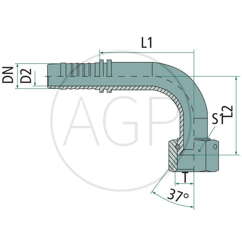 PN 12 DKJ 7/8 90° VA