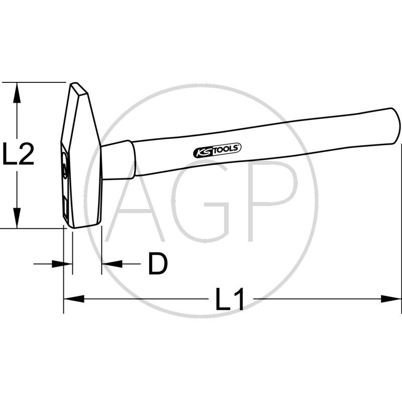 KS Tools Zámečnické kladivo o délce 300 mm s šířkou 106 mm