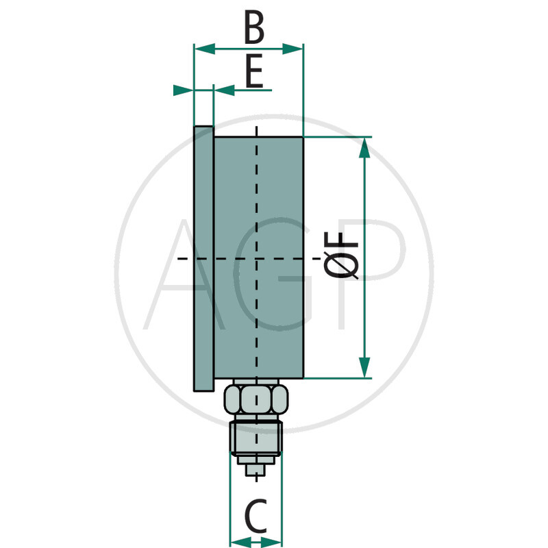 M-GU-63-1/0-1/4-VA-bar/Hg Trubkový pružinový manometr