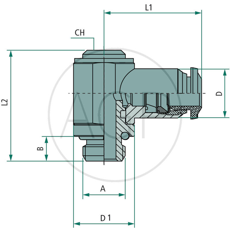 B-WEd1-6-M5-MSv W-Otočné šroubení jednoduché