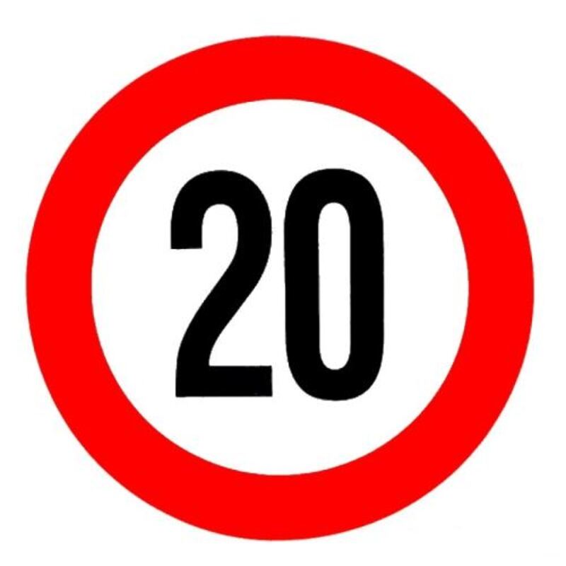 Samolepící fólie označení rychlosti 20 km/h o průměru 200 mm