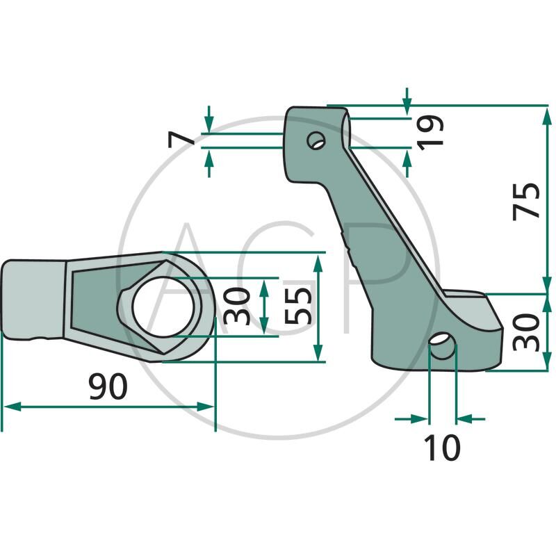 Ovládací páka pro Fella, na typy TS 1602, 425DN, 455DN, 426DN, 456DN, 781, 1600, 800, 1601