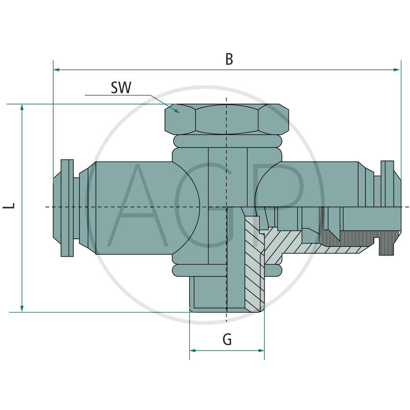 B-TSH-5-1/4-MSv T-otočné šroubení