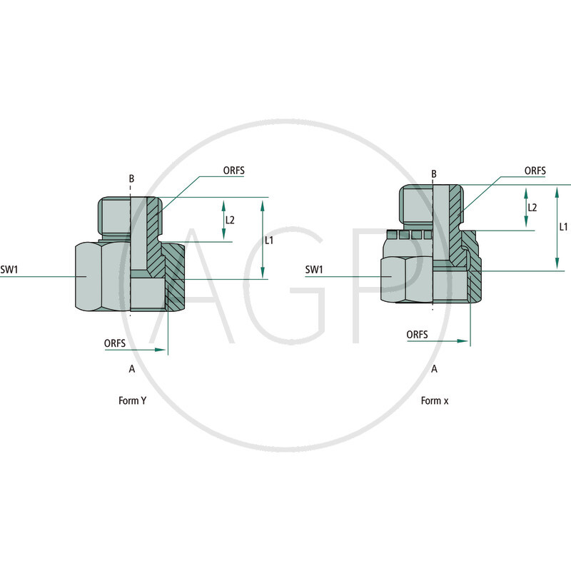 GA 1 11/16 FS-ORFS x 9/16 M-ORFS