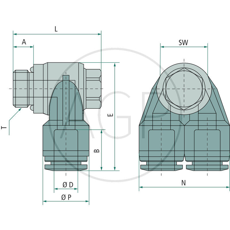 B-YVTEd-4-M5-KU Y-rozdělovač-šroubení