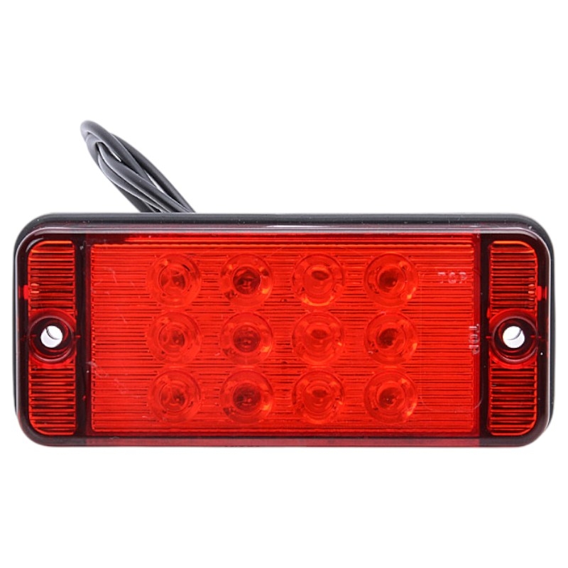 LED Mlhové světlo – červené sklo, 12–24 V, IP66/IP68, homologace E20