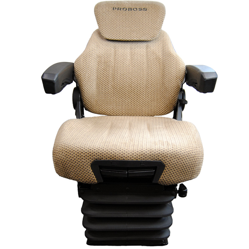 Vzduchové sedadlo Proboss s plnou výbavou, hnědým látkovým potahem s nosností 150 kg vhodný pro John Deere