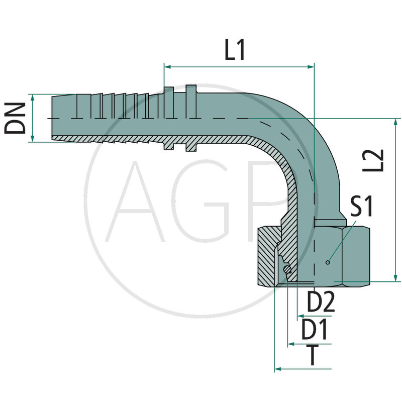 PN 25 DKOS 25 S 90° VA