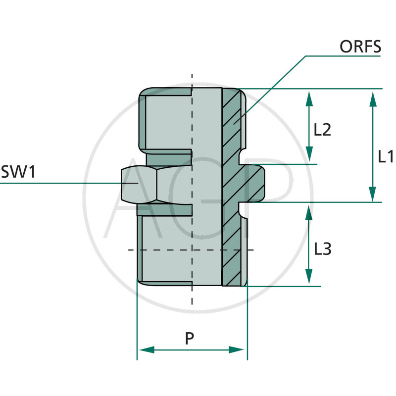 GA 9/16 M-ORFS x 1/8 M-UNF-OR