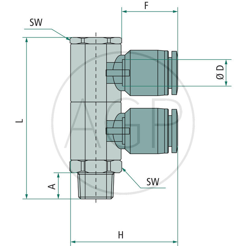 B-WVTEdk2-6-3/8-KU Úhlový rozdělovač-šroubení