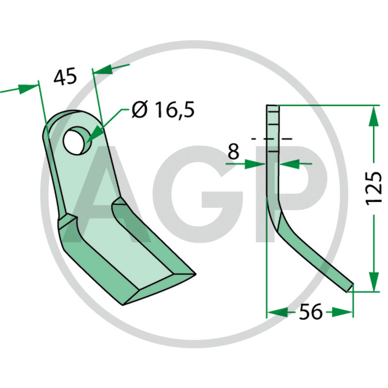 Nůž mulčovače vhodný pro Tortella, Nobili