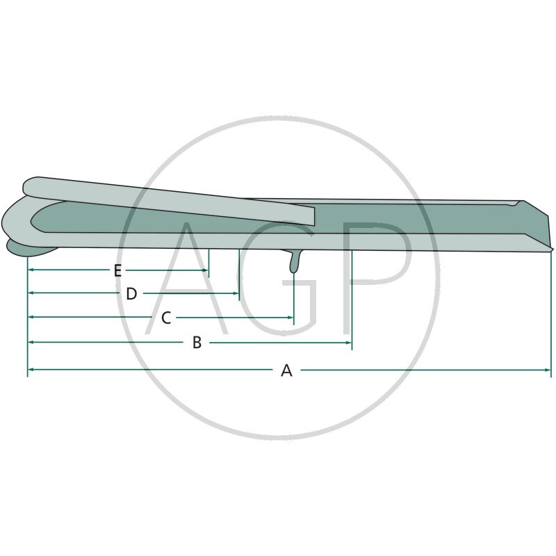 Pant bočnice korby délka 515 mm komplet s čepelí závěsu, posuvným dílem a aretačním čepem