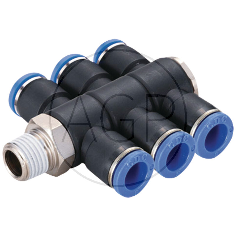 B-TVTEdk3-6-3/8-KU T-rozdělovač-šroubení