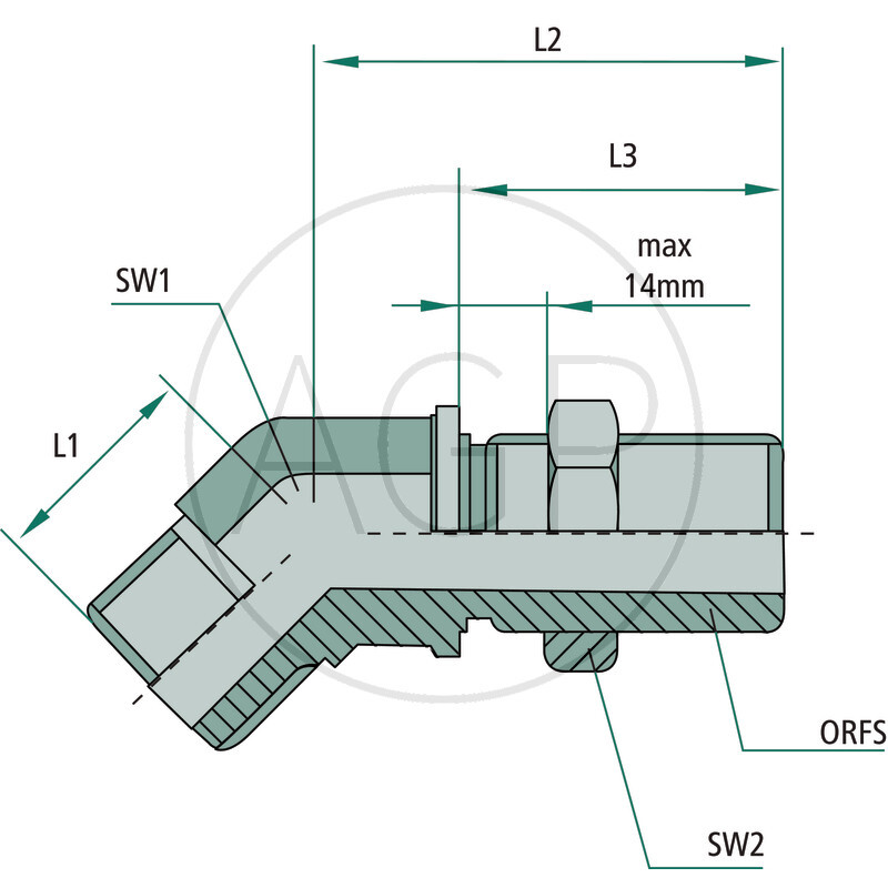 WSA 1 M-ORFS x 1 M-ORFS45°