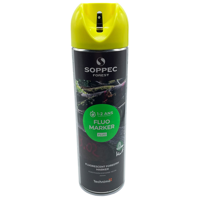 Značkovací fosforově žlutý sprej Soppec Fluo Marker ke značkování v lese
