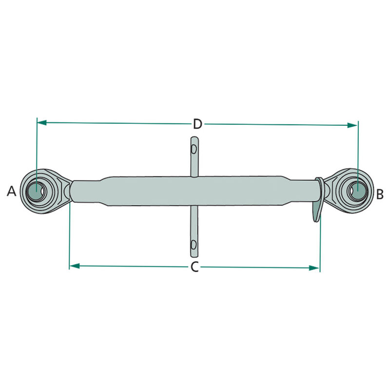 Třetí bod pro traktor pracovní délka 550 - 750 mm kat. 2-2 a závit M27 x 3