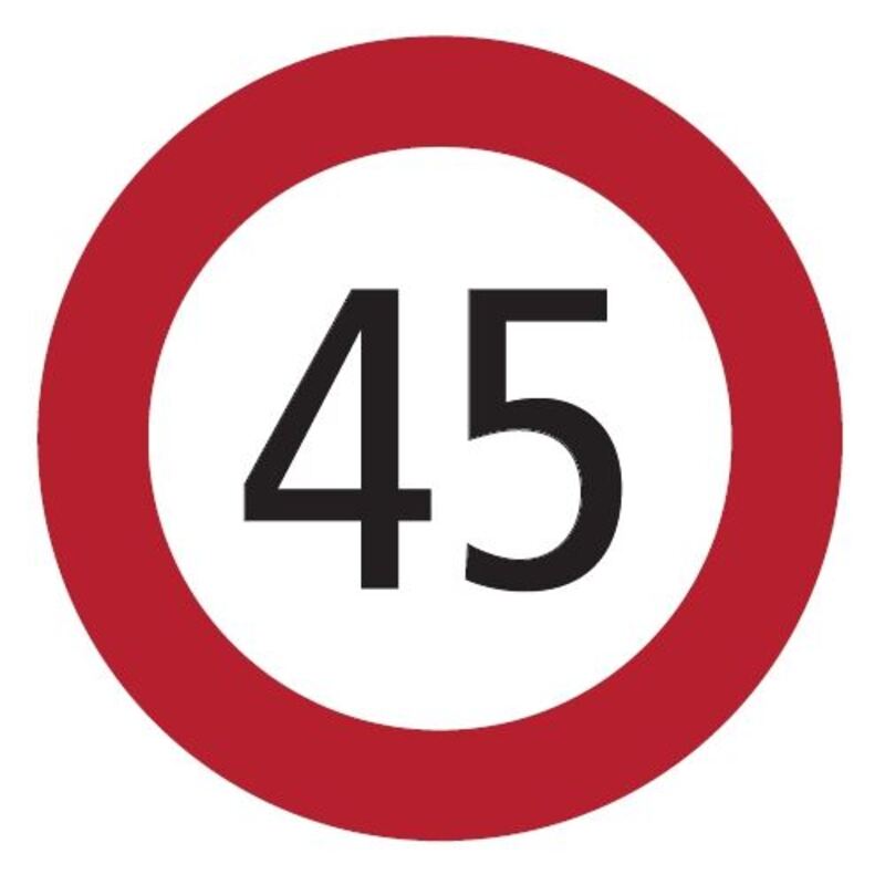 Samolepící fólie označení rychlosti 45 km/h o průměru 200 mm