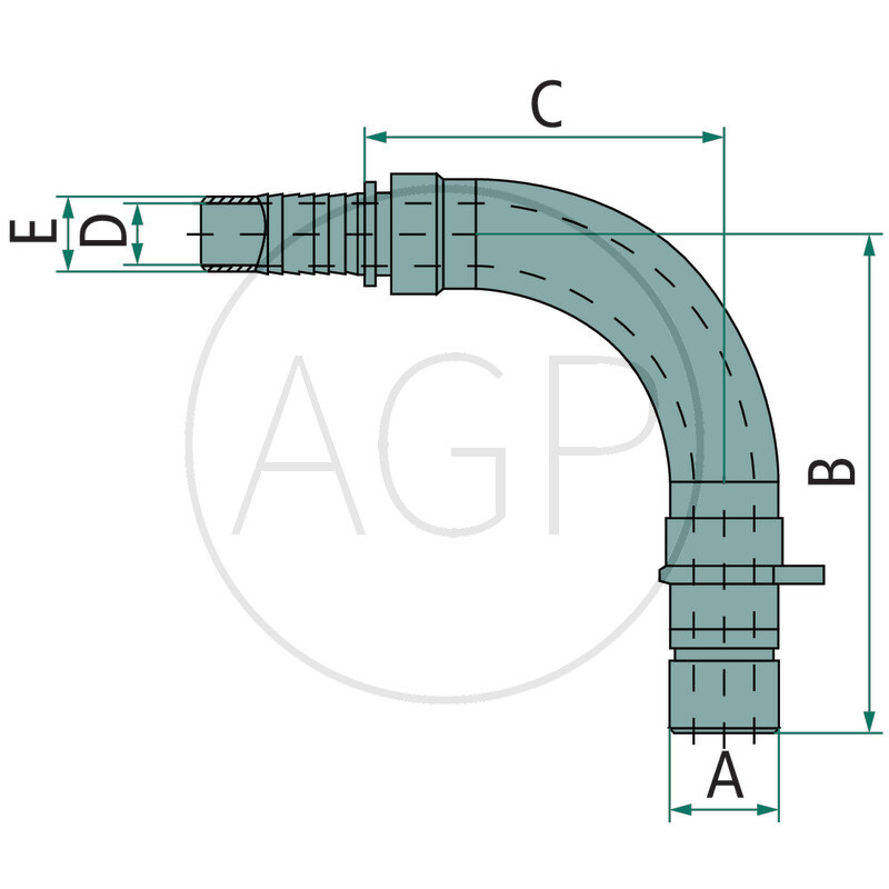 WEO-Lisovací vsuvka 90° 3/8 (13 mm); Přípoj hadice 3/8