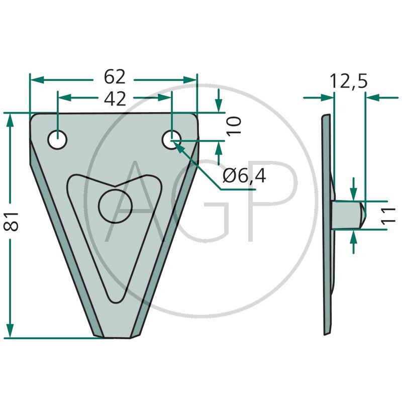 Žabka ESM na žací lištu hladká s hříbkem vhodná pro Busatis (Bidux E) tloušťka 2,5 mm v balení 20 kusů