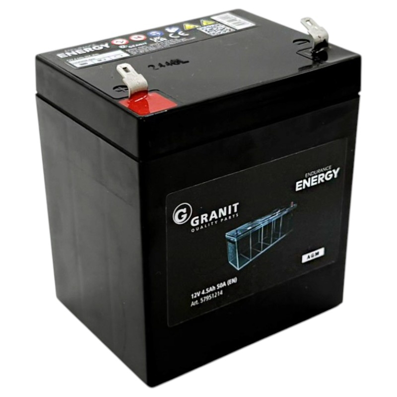Baterie AGM 12V 4,5Ah uzavřená bezúdržbová se startovacím proudem 50 A