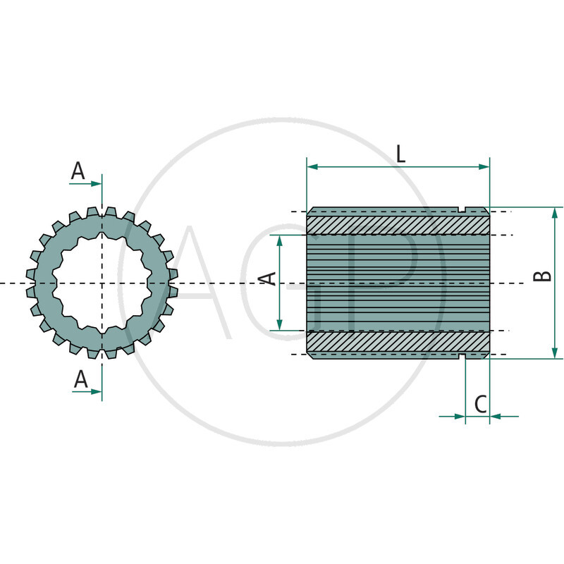 Objímka spojky 48x44 x 16/32DP,T21