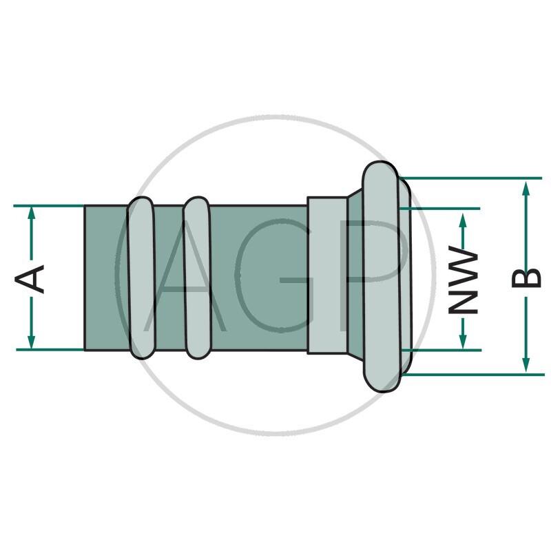 Bauer díl samec s hubičkou 8 typ S78 zinkovaný spojky pro fekální vozy