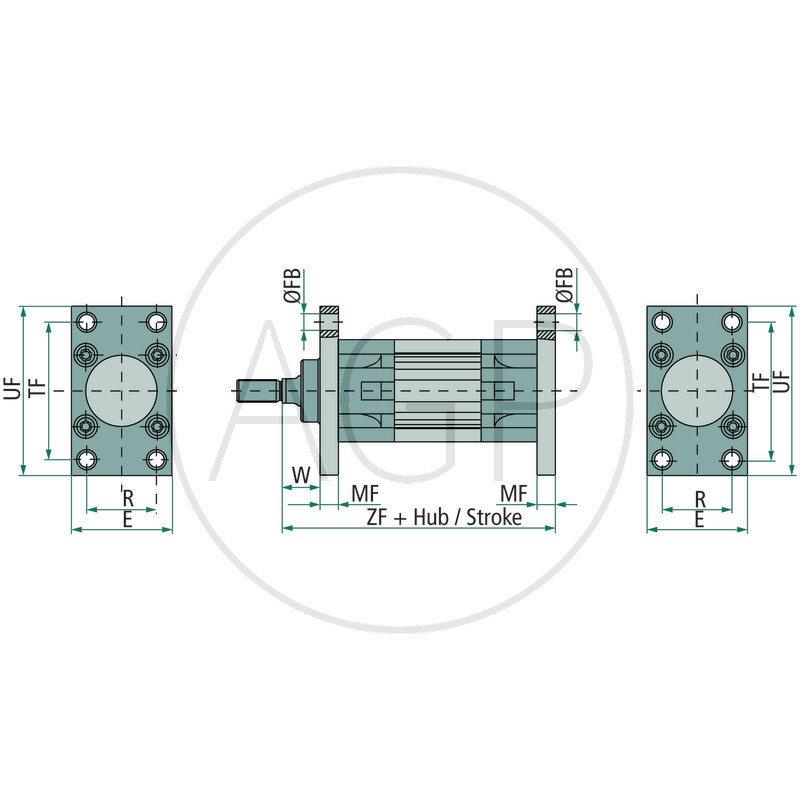 ZTI-BEF-C/D-40 Horní/dolní přírubové upevnění