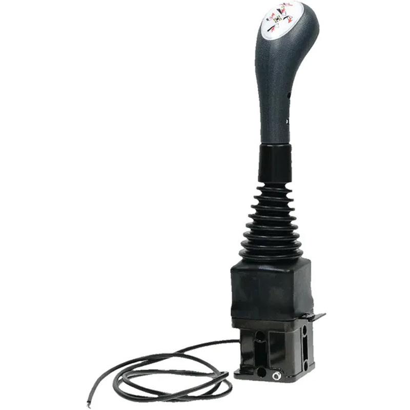 Joystick pro ovládání hydraulického rozvaděče pomocí lanovodů na kuličku s tlačítkem pro třetí funkci 