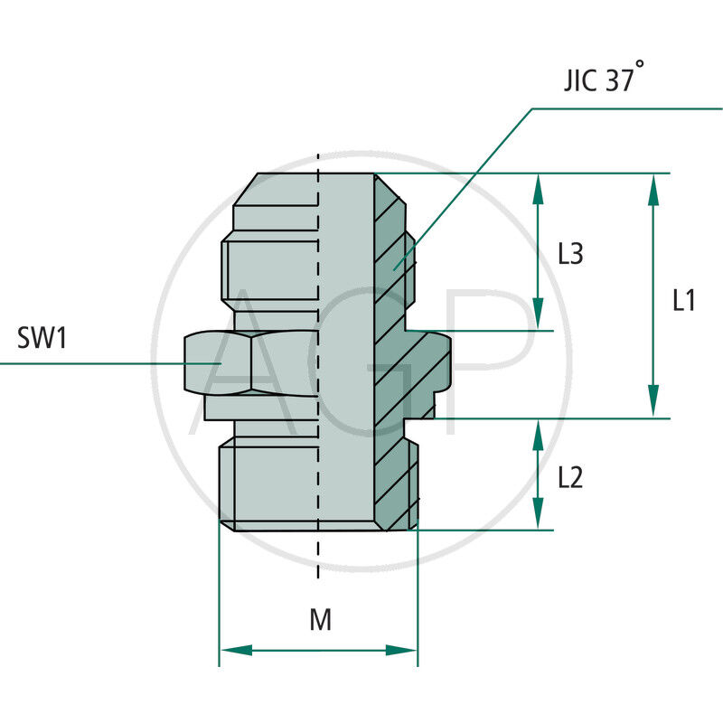 GA 7/16 M-JIC x 7/16 M-UNF-OR