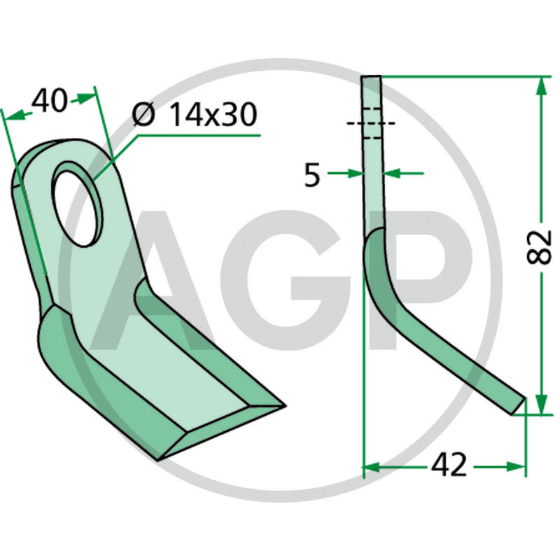 Nůž mulčovače vhodný pro Agrimaster, HMF, Maschio, Rasant, S.M.A., Agrotec