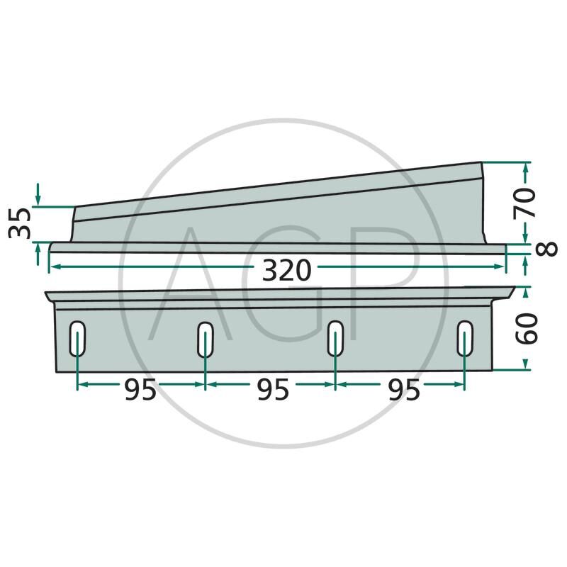 Nůž pístu pro Welger, na typy AP 53, 500, 530