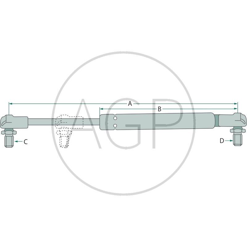 Plynová pružina o délce 485 mm