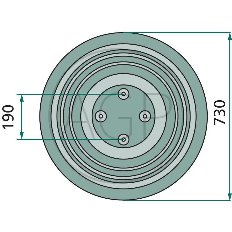 Kluzný talíř žacího stroje Galfré, na typy 165