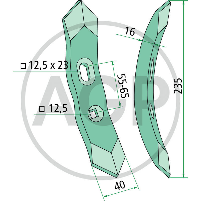 Plát, hrot vhodný pro těžké kultivátory Simba