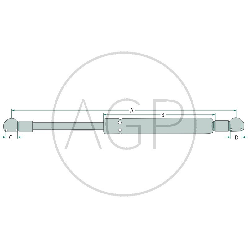 Plynová pružina o délce 586 mm