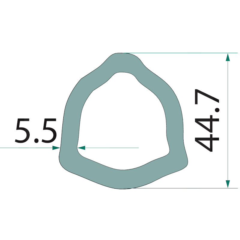 Profilová trubka kardanu trojúhelník P10 - 44,7 x 5,5 mm