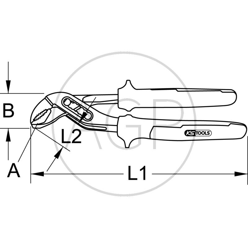 KS Tools kleště na vodní čerpadlo o délce 240 mm s šířkou 50 mm