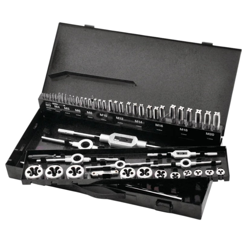 Profesionální sada Black Edition na řezání závitů M3–M20 v kovovém kufru