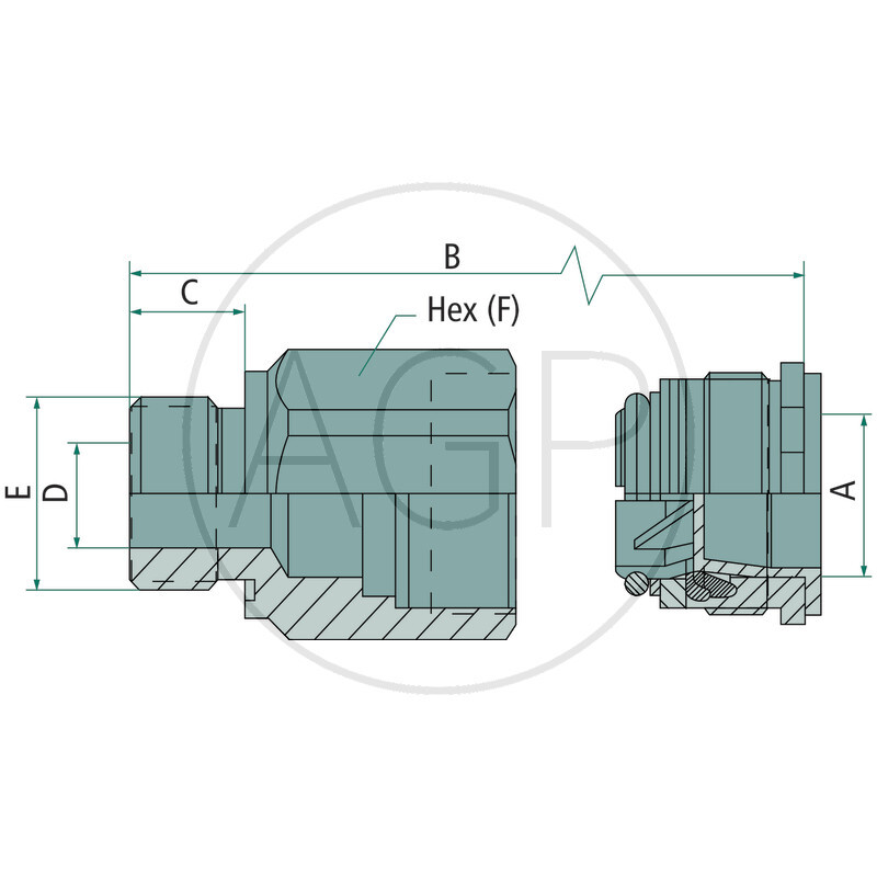 WEO-Zdířka 3/8 (13 mm); 3/8 BSP vnější závit; DIN 3869