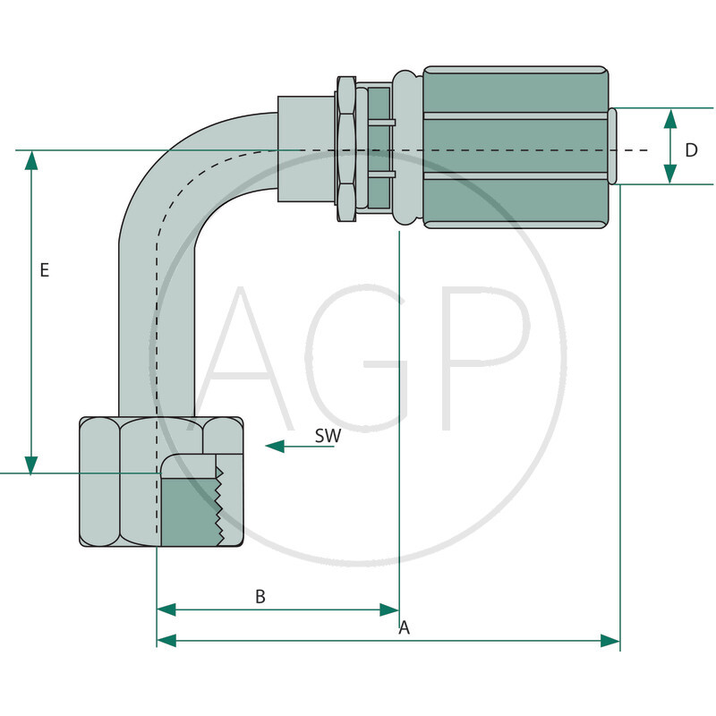 PNE 25 DKORF 1.7/16 90° SL=114