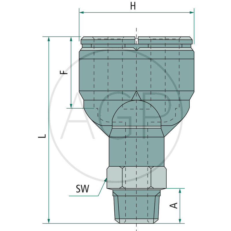 B-YEk2-6-1/4-KU Y-Šroubení